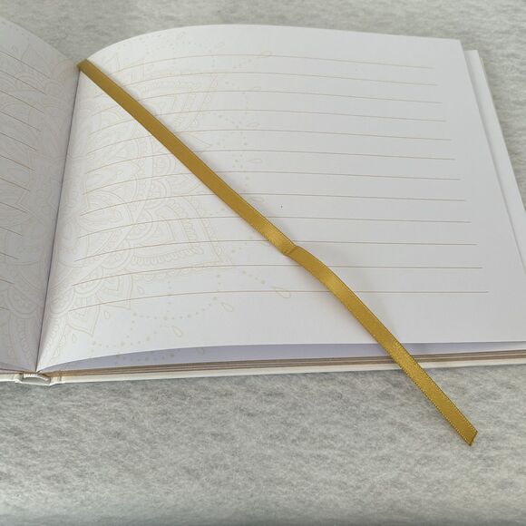 Guest Book White Gold 50 Page 7 X 9 inch Wedding Anniversary Celebration Party - Picture 13 of 13